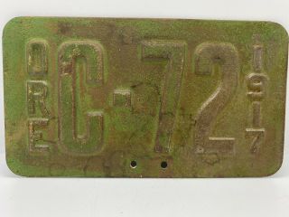 Old Antique Motorcycle Rare Vintage 1917 Oregon Double Sided License Plates C - 72