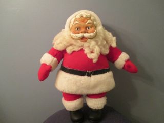 Vintage 1989 Maas Brothers Santa Claus Plush Doll,  Rubber Face