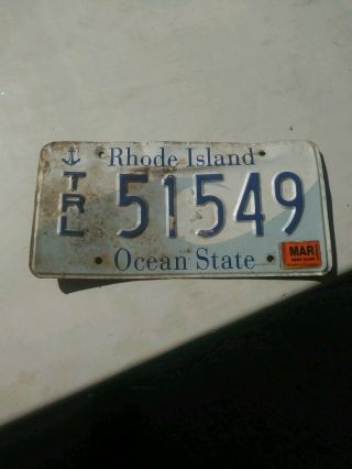 2003 Rhode Island Wave License Plate.  Trailer - Ri Ocean State - 51549