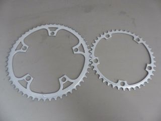 Vintage Campagnolo Record Chainring Rings Set 144bcd 53/42 Teeth