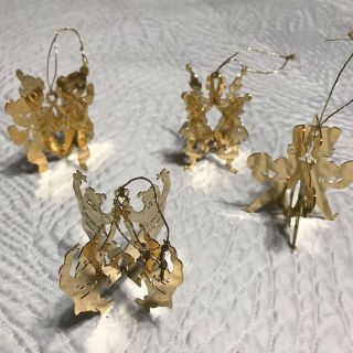 Danbury 1980 Gold Plated Christmas Ornaments Vintage Set Of 12