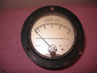 Vintage Weston Model 476 Panel Meter 0 - 5 Vac 3 - 1/4 " Old Radio Electronics Ham