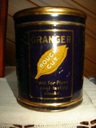 Vintage Granger Pipe Tobacco Rough Cut Tin Pointer Dog Liggett & Myers