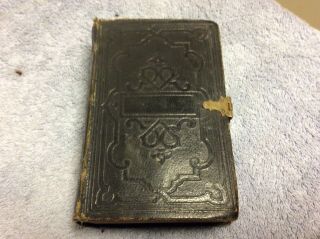Antique 1870 Pocket Holy Bible.  Old & Testaments.  Leather Bound W/ Clasp