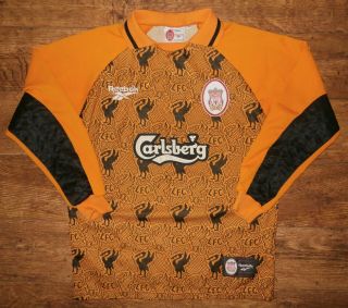 Lfc Liverpool Vintage Reebok Goalkeeper Football Shirt Carlsberg Jersey 1996/97