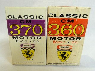 Wow 1960`s Classic Industries Cm360 & Cm370 Vintage Boxed 1/24 Slot Car Motors