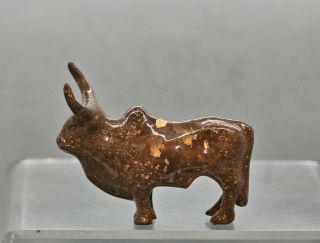 Fantastic Vintage Bronze Sculpture Of A Bull Lacquered In Gold Dust