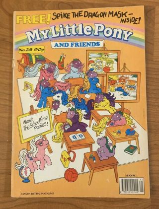 Vintage My Little Pony And Friends G1 Uk Comic Book 1991 Glo Worms No.  25 Spike