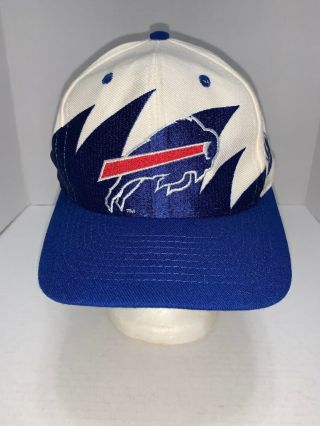 Vintage 90s Buffalo Bills Logo Athletic Pro Line Sharktooth Snapback Hat Cap
