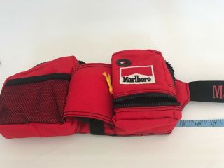 Vintage 90 ' s Marlboro Gear Utility Fanny Pack Pouch Red Camping Hiking Bag m1 2
