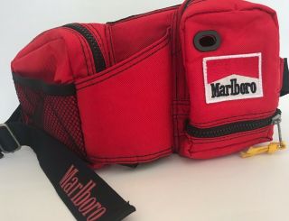 Vintage 90 ' s Marlboro Gear Utility Fanny Pack Pouch Red Camping Hiking Bag m1 3