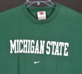 Vintage Nike Team Michigan State T Shirt Mens Xl Made In Usa Green