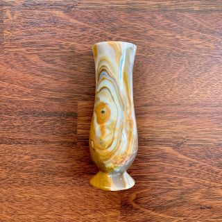 Marble Alabaster Stone Vase - Vintage Mid - Century Modern Style