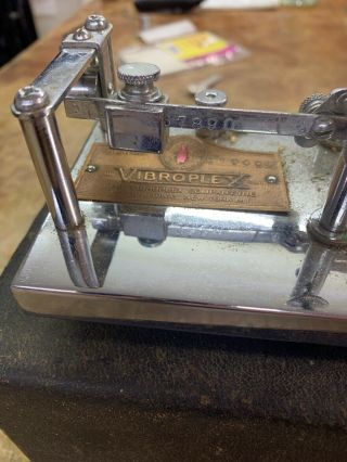 Vintage Vibroplex Lightning Bug deluxe Telegraph Morse Code Key 179085 2