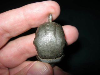 1800s Antique Two - faced Toy Cast Iron Cap Bomb 2