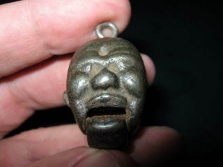 1800s Antique Two - faced Toy Cast Iron Cap Bomb 3