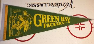Vintage Green Bay Packers Pennant Nfl 12 " X 29 " Very Good Cond.  1940 