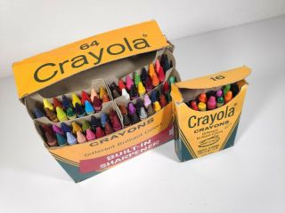 Crayola Crayons 64 Vintage 1960s Sharpener Binney & Smith,  Extra 16 Count 3