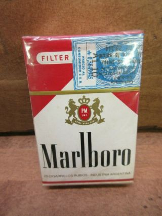 Vintage Marlboro Red Cigarette Package Pack Tobacco Sign Empty Display Only