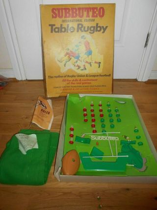 Vintage Subbuteo Table Rugby International Edition Set Boxed Incomplete