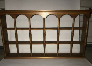 Vintage Wooden Knick Knack Or 18 Tea Cup Shelf/ Collectible Display Rack