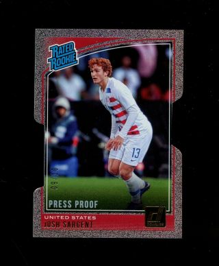 2018 - 19 Donruss Soccer Press Proof Die - Cut Josh Sargent Rc Rookie 9/10