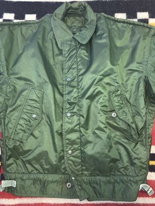Vintage Us Navy Extreme Cold Weather A - 1 Jacket Mens Large Military Green