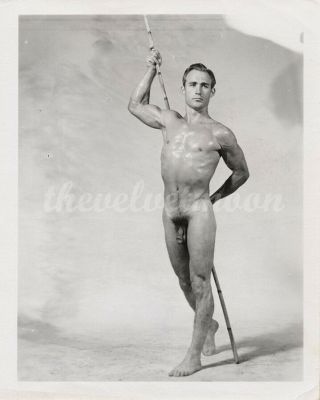 Vintage Male Nude - Lon Of Ny Handsome Muscular Blonde Figure With Pole