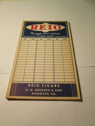 Vintage Reio Cigar Store Advertising Score Pad Writing Pad Hanover,  Pa.