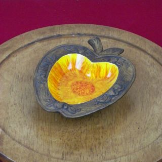Treasure Craft Apple Ashtray Coin Dish 381 Fruit Grapes Berries Orange Gold