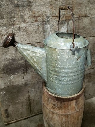 Vintage Water Watering Sprinkle Can Garden Antique Décor Galvanized.  About 10 Qt
