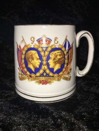 King George Vi And Queen Elizabeth Coronation May 1937 Vintage Cup