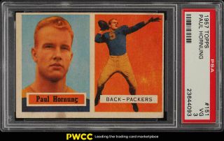 1957 Topps Football Paul Hornung Rookie Rc 151 Psa 3 Vg (pwcc)