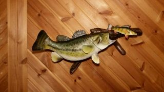 Largemouth Bass Wood Carving Fish Taxidermy Fish Decoy Casey Edwards
