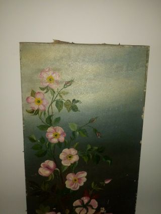 Antique 19th Century Oil Painting of Flowers on Canvas Unsigned 2