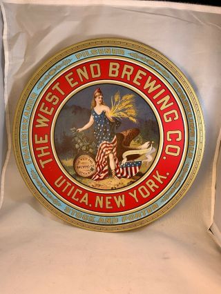 Vintage West End Brewing Co.  Beer Tray Utica York Made In Mansfield England