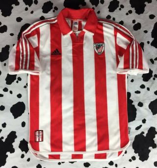 Vtg Athletic Club Bilbao Football Shirt Jersey 2000 / 01 Adidas M Medium Retro