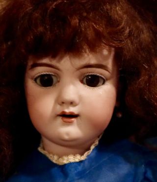 Antique 18 " C1890 German Bisque Doll 109 Handwerck W/mohair Wig