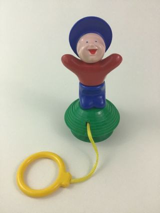 Johnson And Johnson Baby Toy Suction Cup Stand Up Pull String 70s Vintage 1977