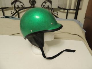 Vintage Shoei Ds D8 Helmet Green Glitter 1970 