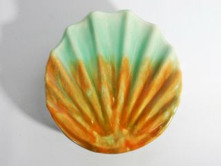 Vintage Retro Art Deco Diana Australian Pottery Shell Fan Wall Vase Pocket W - 6