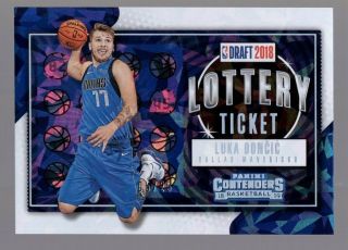 Luka Doncic 2018 - 19 Contenders Lottery Ticket Cracked Ice 5/25 Rookie Mavericks