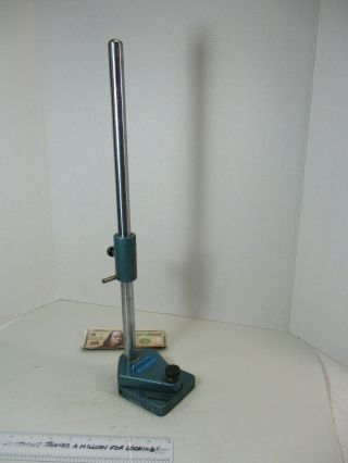 Vintage Fowler Surface Gage Dial Indicator Stand,  Base,  19 " Tall,  3/4 " Shaft