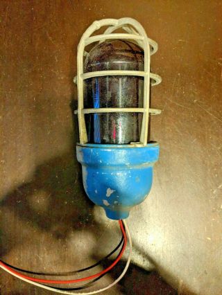 Vintage Grouse - Hinds Red Globe And Cage Explosion Proof Light Vda175m5