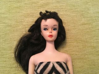 Vintage Ponytail Barbie 3 Brunette With Zebra Swimsuit