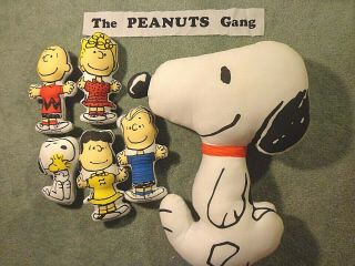Peanuts Plush Pillow Dolls Vintage ©1952 - 1960 Snoopy Is 16 ",  The Gang Are 7 " Ea