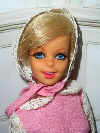 Vintage Barbie Tlc Twiggy Doll In Francie Dance Party 1257 Dress Hat & Slip
