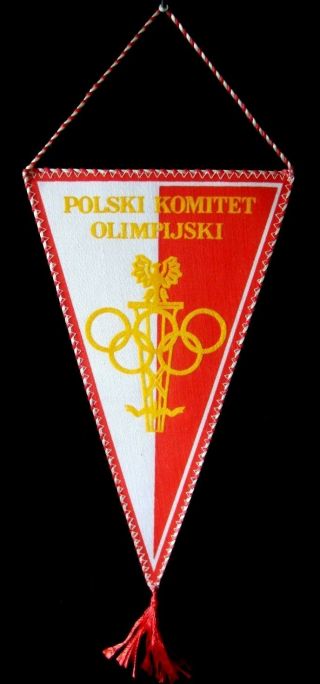 Vintage Wimpel Poland Noc Polish Olympic Team Pennant For Montreal 1976 Olympics