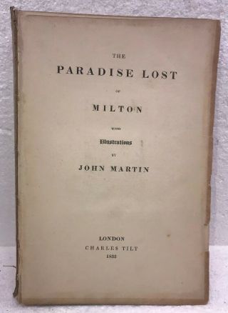 Antique 1833 Ed The Paradise Lost Of Milton Leather Binding 24 Full Page Plates