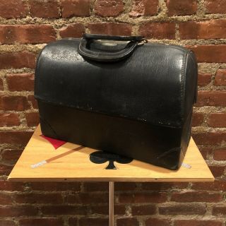 Vintage Leather Doctor Bag Emdee By Schell 1942 Black